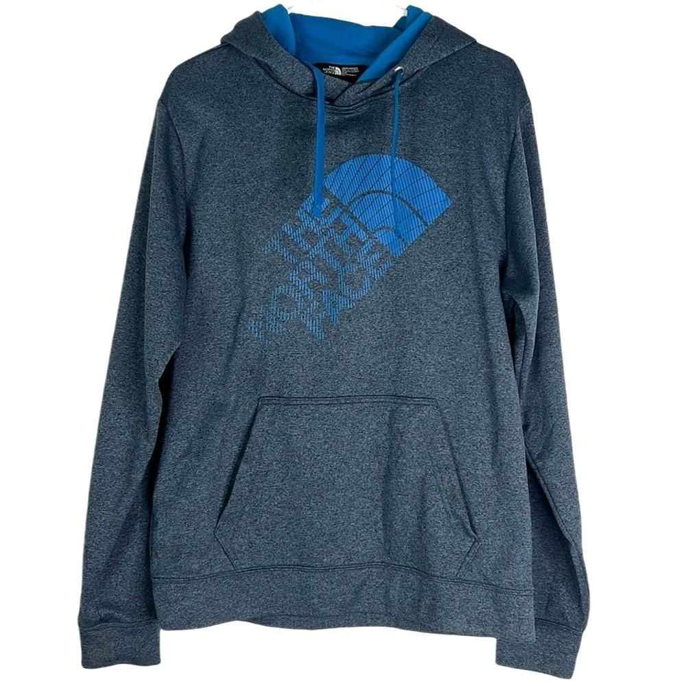 The North Face Surgent Half Dome Hoodie Men’s Medium Gray Blue Pullover Fleece